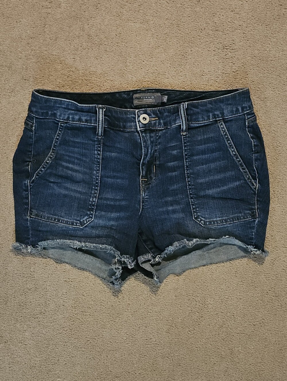 torrid Dark Wash Distressed Denim Shorts